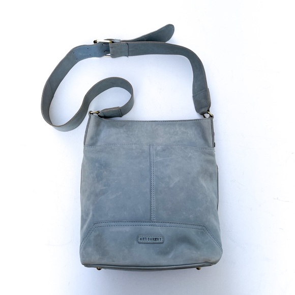 Artisan NY Blue Leather Hobo Bag - Picture 1 of 8